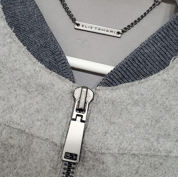 Elie Tahari Pharrell Bomber Jacket Full Zip - Picture 2 of 6